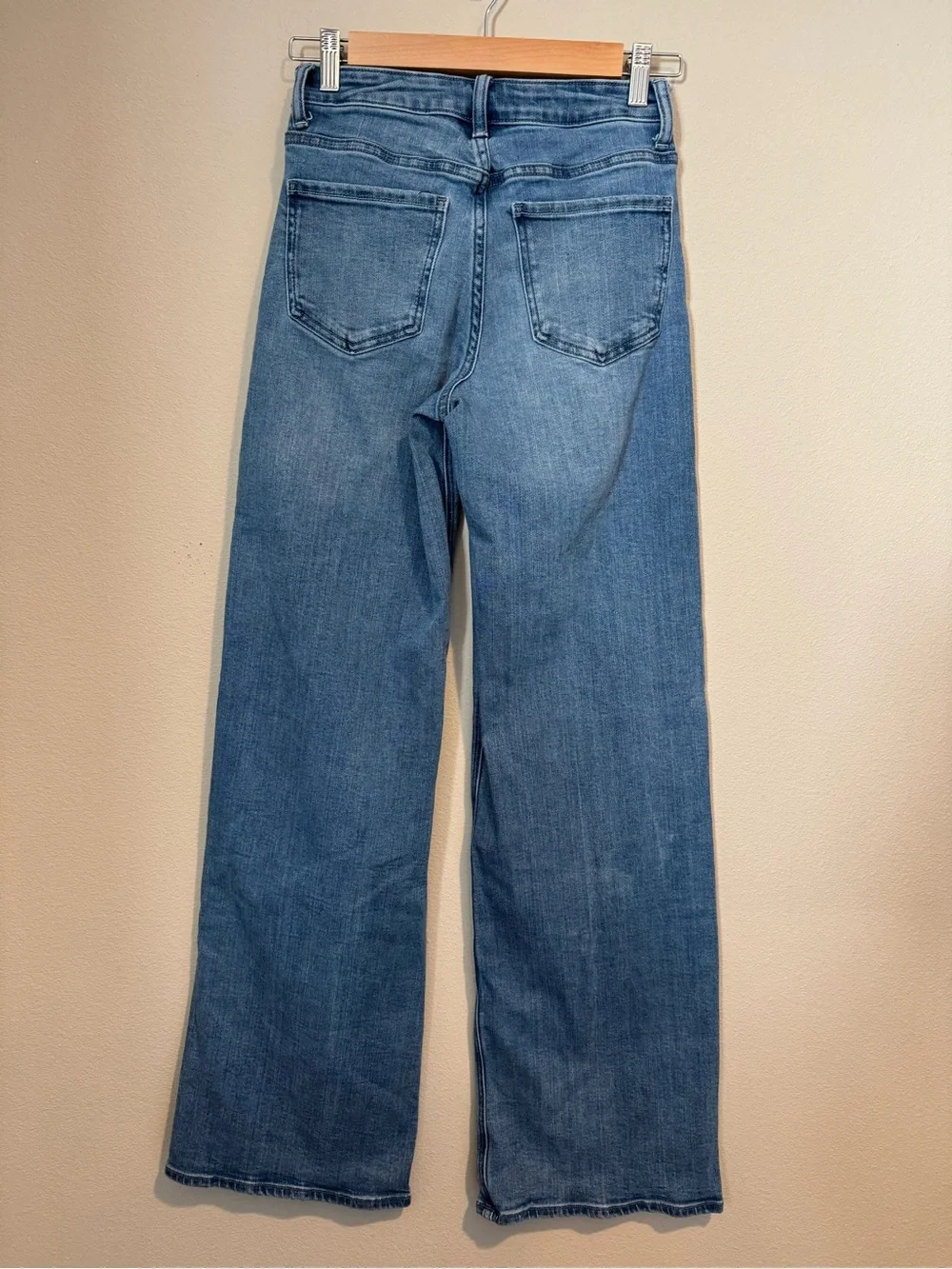Quince Bella Stretch Wide Leg Jeans Seaside Blue 34” Inseam Extra Long Tall